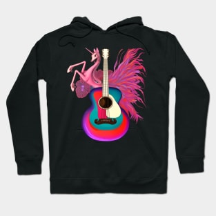 Pink Unicorn and Guitar Hoodie